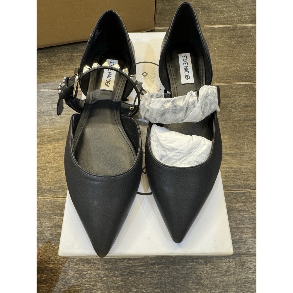 ballerina donna eco leather STEVE MADDEN PIXEL black shoe woman Size 8 - Picture 2 of 12